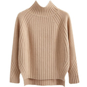 Cecily Morris | Ribbed Mock Neck Knit Sweater