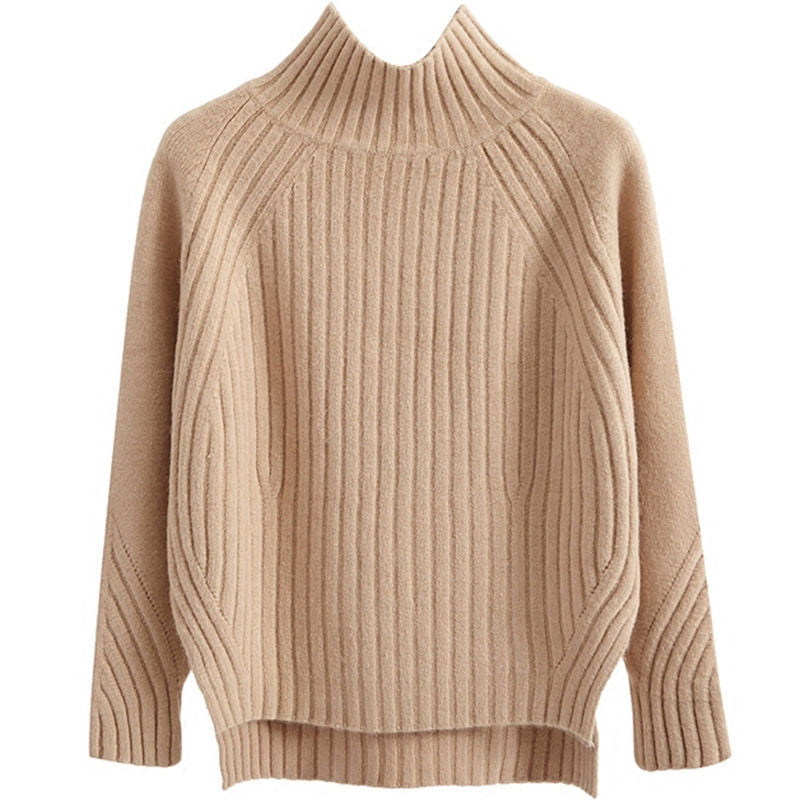 Cecily Morris | Ribbed Mock Neck Knit Sweater