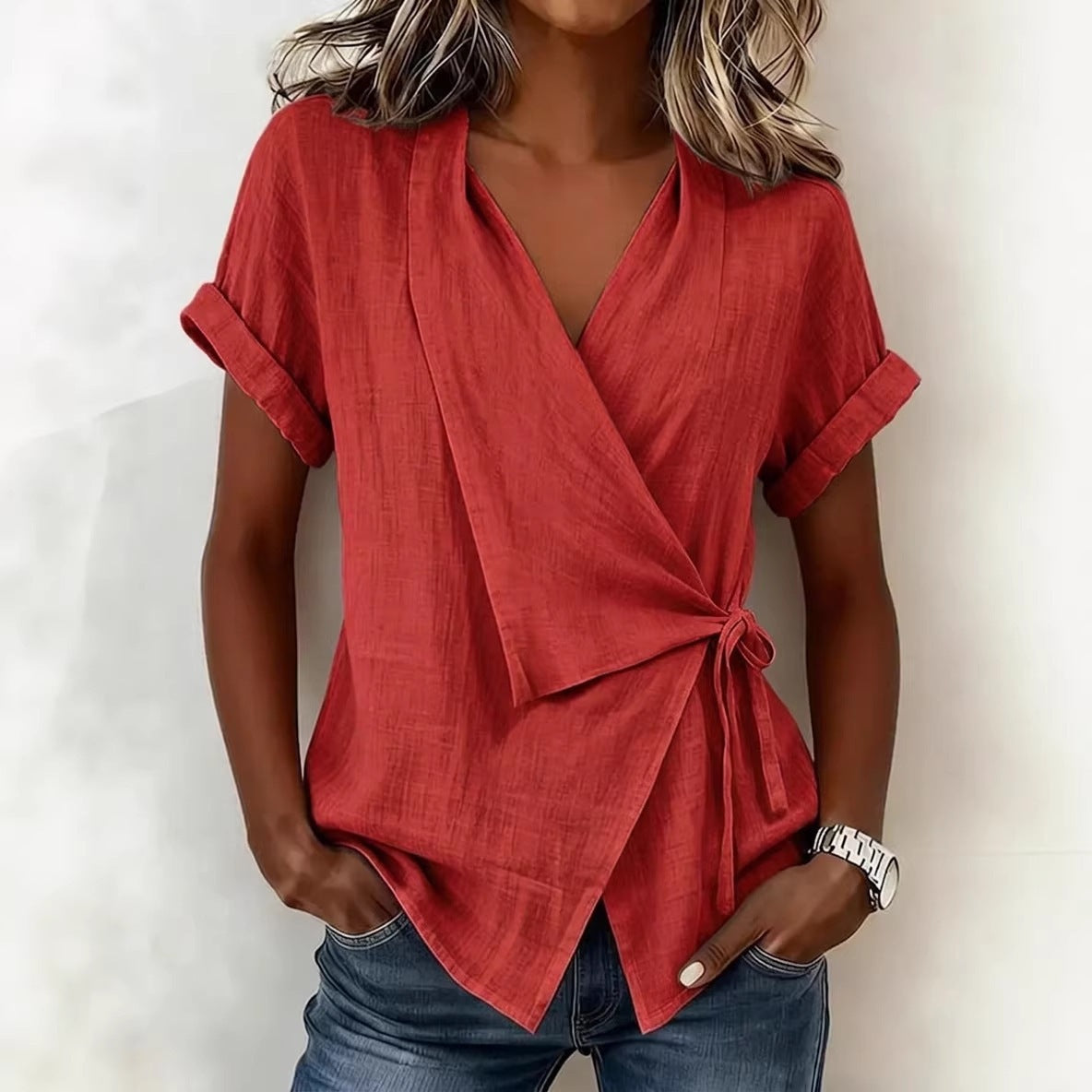 Charlotte Bennett | Wrap Tie Blouse For Women