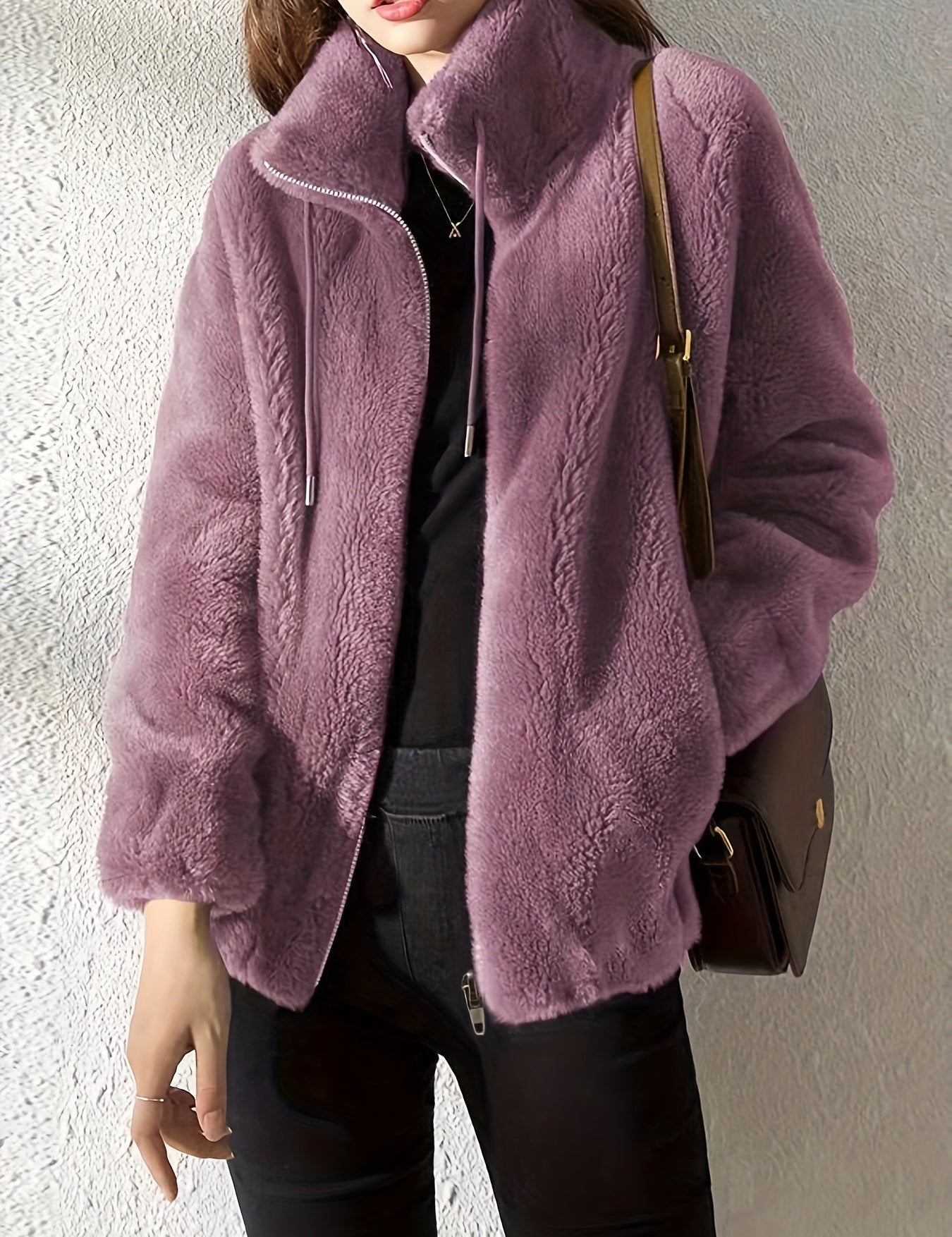 Rosie Kendall | Veste oversize zippée en fausse fourrure