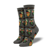 Cackling Crow | Pumpkin Halloween Socks For Women