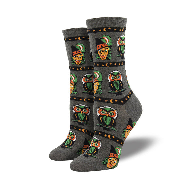 Cackling Crow | Pumpkin Halloween Socks For Women