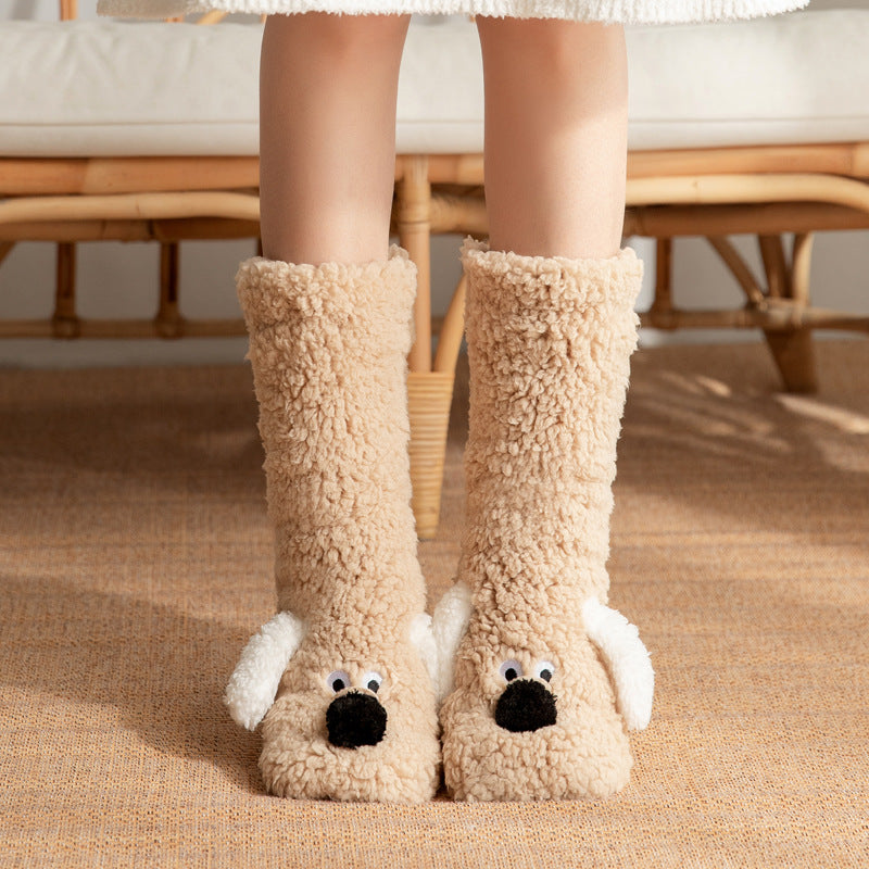 Daisy Nelson | Fluffy Dog Slipper Socks – Knee-High & Non-Slip
