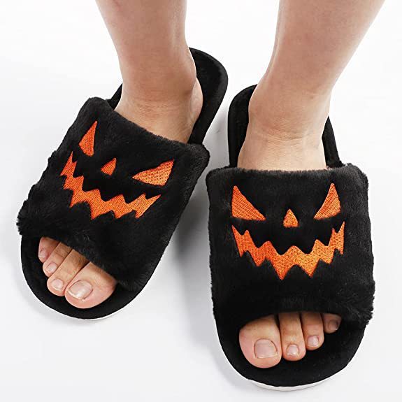 Spooky Stomp | Pumpkin Halloween Slippers For Women