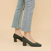 Cecily Clarke | Textured Block Heel Pumps With Arch Support