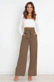Isabelle Fontaine | Navy High Waist Paperbag Trousers with Bow Detail