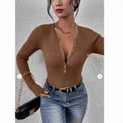 Phoebe Walker | Pink Ribbed Knit Button-Front Sweater