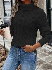 Freya Clarke | Cozy Cable-Knit Turtleneck Sweater