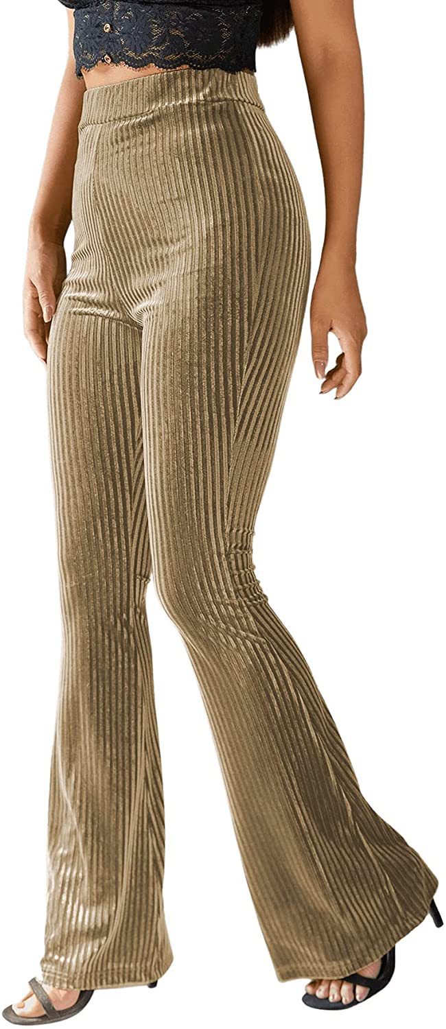 Phoebe Baker | Pantalon évasé côtelé en velours à taille haute