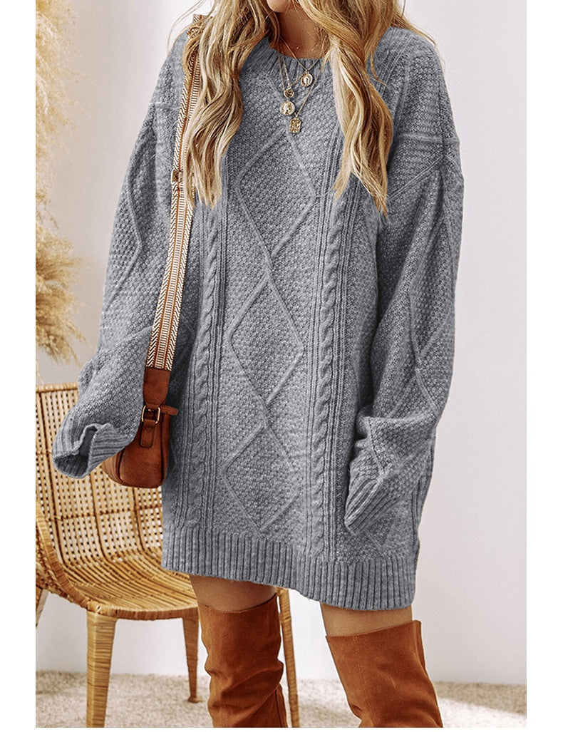 Olivia Walker | Robe pull en maille torsadée