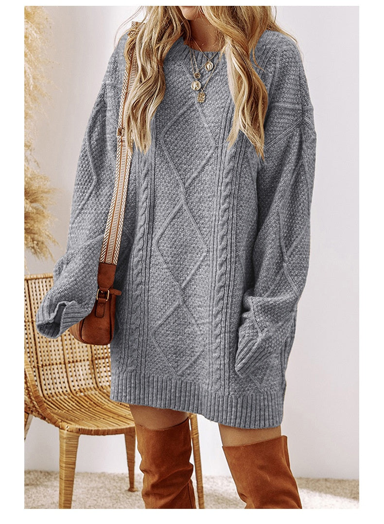 Olivia Walker | Cable Knit Sweater Dress