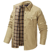 George Fletcher | Veste-chemise à carreaux noirs doublée en flanelle