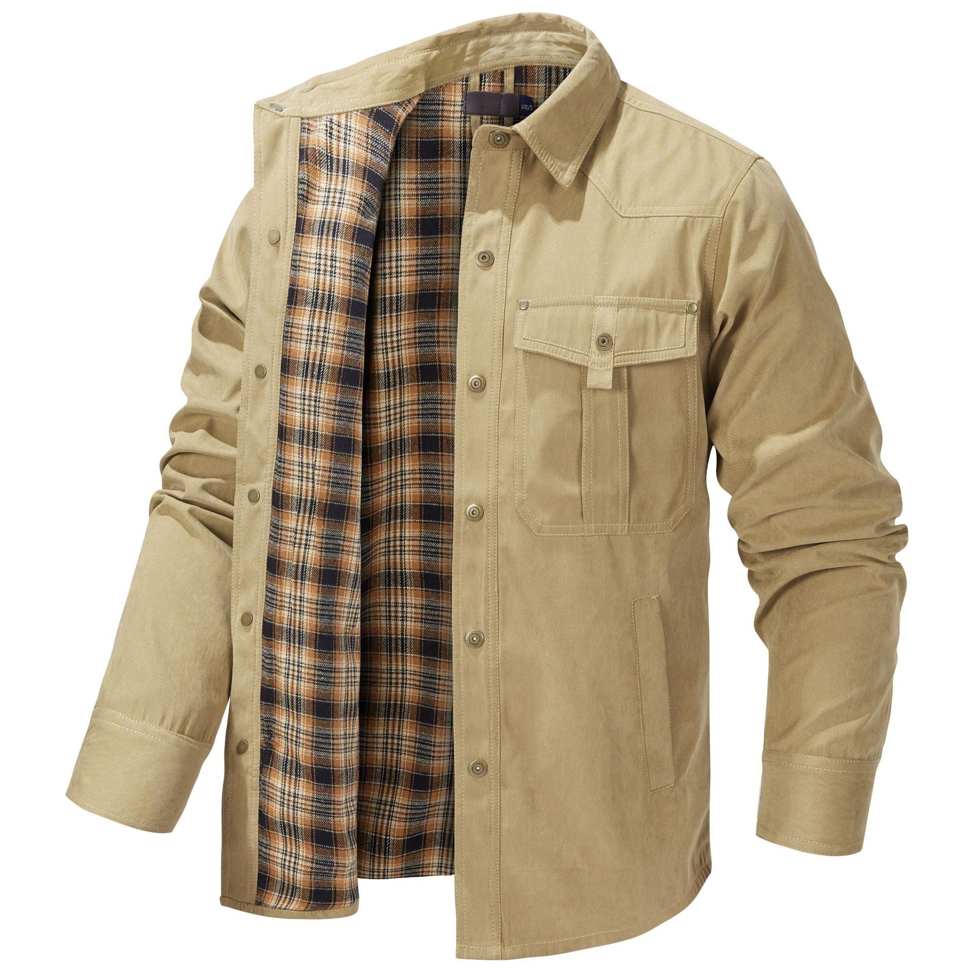 George Fletcher | Veste-chemise à carreaux noirs doublée en flanelle