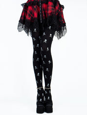 Skeleton Shimmer | Skull Halloween Tights For Women