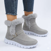 Cressida Ashworth | Fur-Lined Snow Ankle Boots in Grey