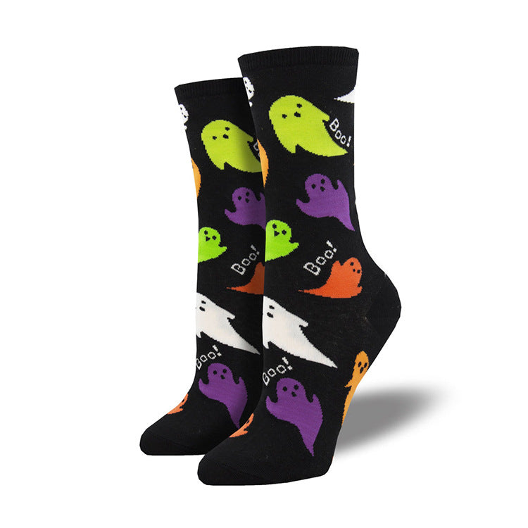 Cackling Crow | Pumpkin Halloween Socks For Women