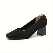Cecily Clarke | Textured Block Heel Pumps With Arch Support