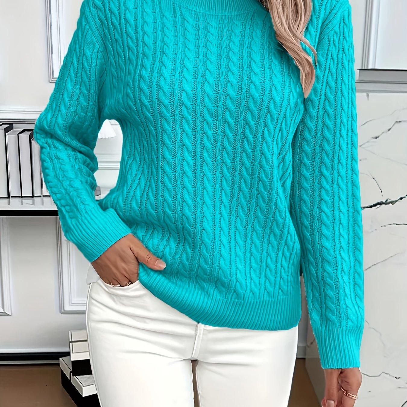 Louisa Bramley | Cable-Knit Round Neck Sweater