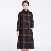 Alice Taylor | Plaid Wool Maxi Dress With Turtleneck