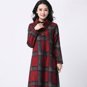 Alice Taylor | Plaid Wool Maxi Dress With Turtleneck