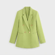 Amelia Scott | Green Double-Breasted Blazer with Gold Buttons