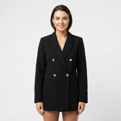 Amelia Scott | Green Double-Breasted Blazer with Gold Buttons