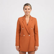 Amelia Scott | Green Double-Breasted Blazer with Gold Buttons