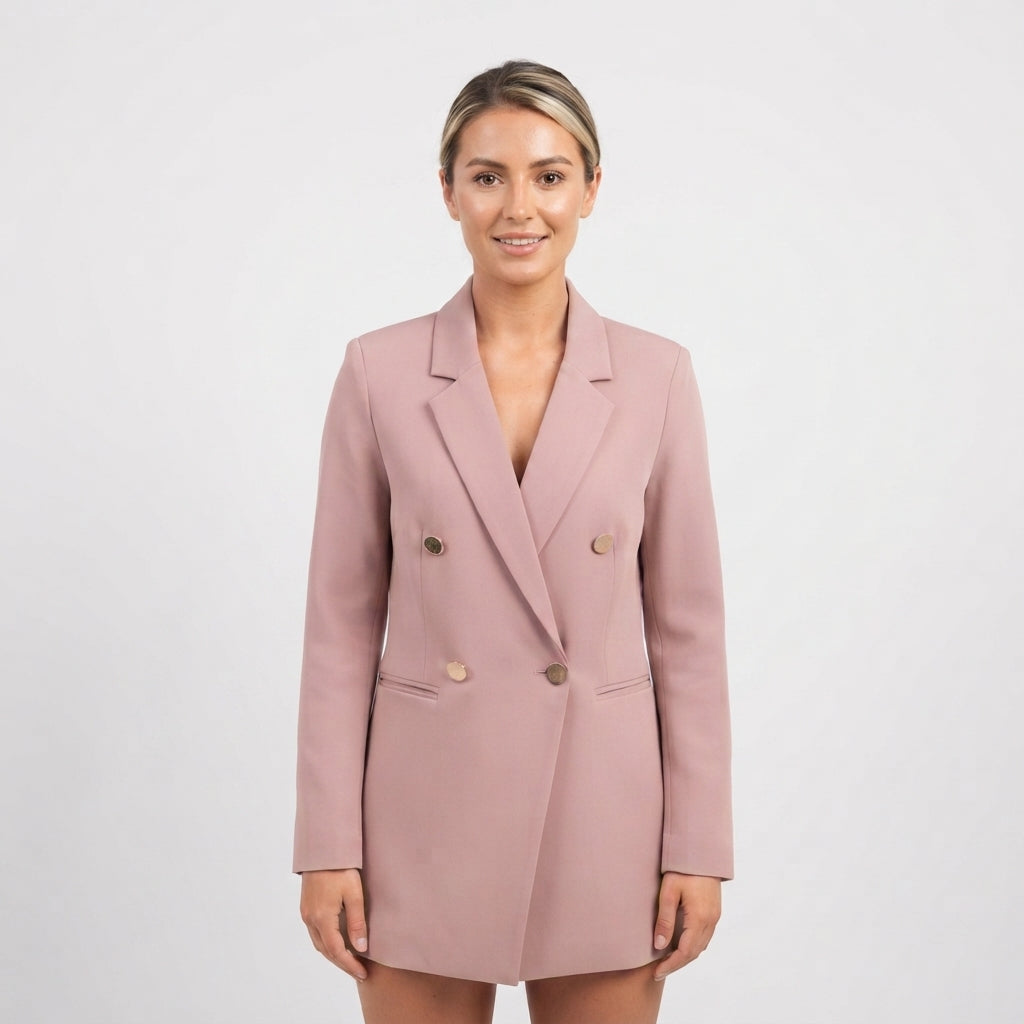 Amelia Scott | Green Double-Breasted Blazer with Gold Buttons