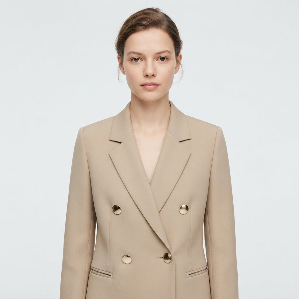 Amelia Scott | Green Double-Breasted Blazer with Gold Buttons