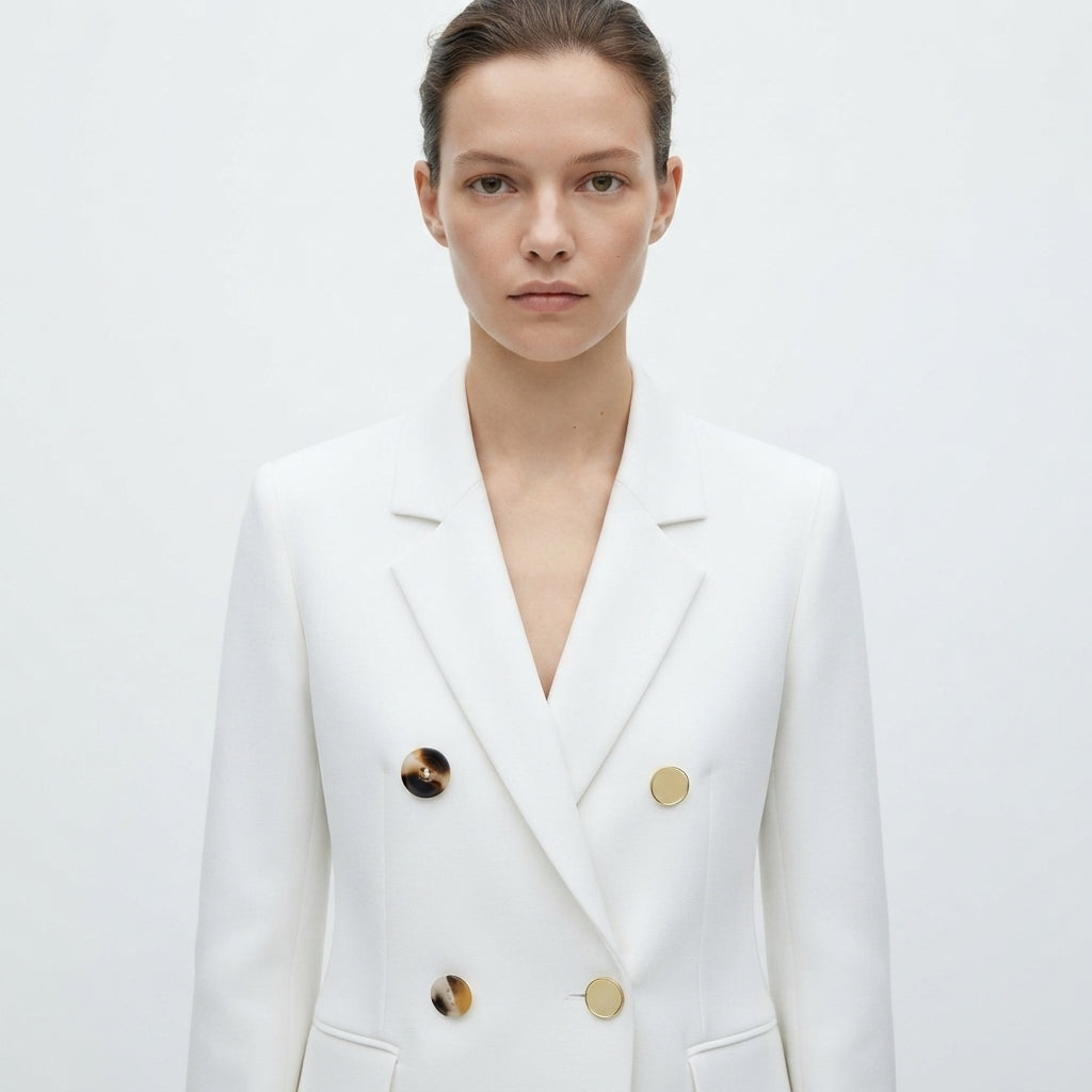 Amelia Scott | Green Double-Breasted Blazer with Gold Buttons