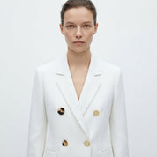 Amelia Scott | Green Double-Breasted Blazer with Gold Buttons