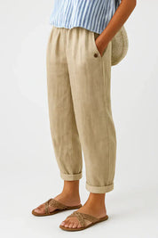 Amelia Sinclair | Pantalon décontracté en mélange de lin pour femme
