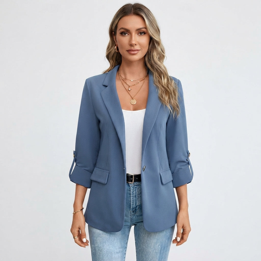 Amelia Thompson | Tailored Open-Front Blazer