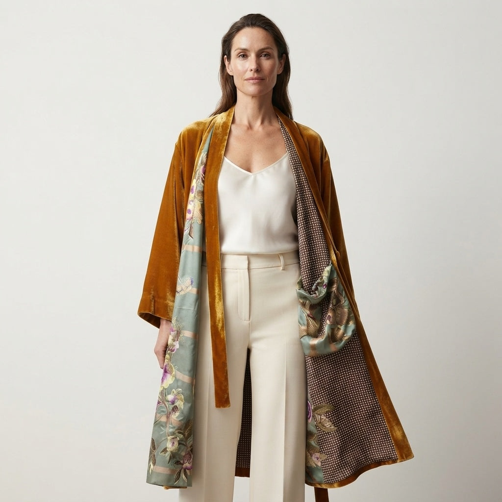 Anastasia Bellini | Gilet kimono fleuri luxueux pour femme