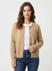 Annabel Ashcombe | Rose Pink Knitted Button-Front Cardigan