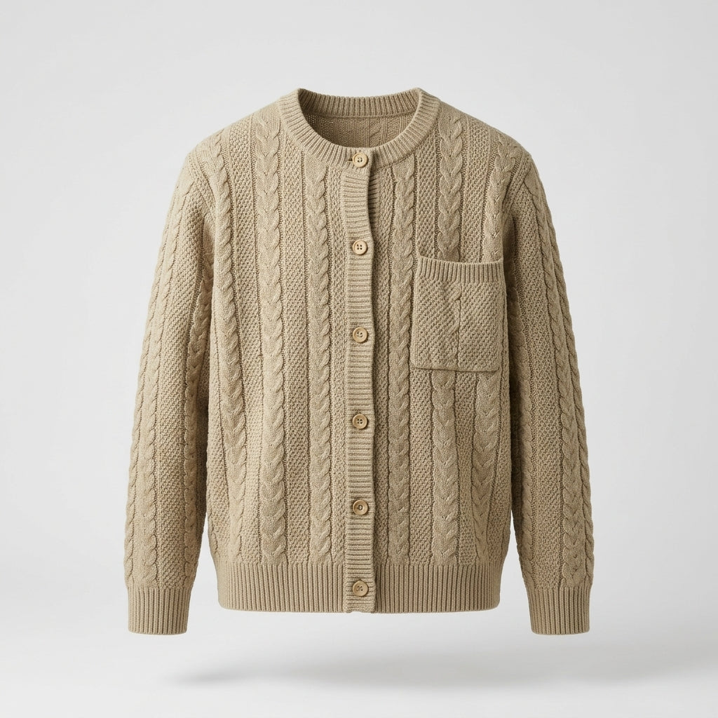 Annabel Ashcombe | Rose Pink Knitted Button-Front Cardigan