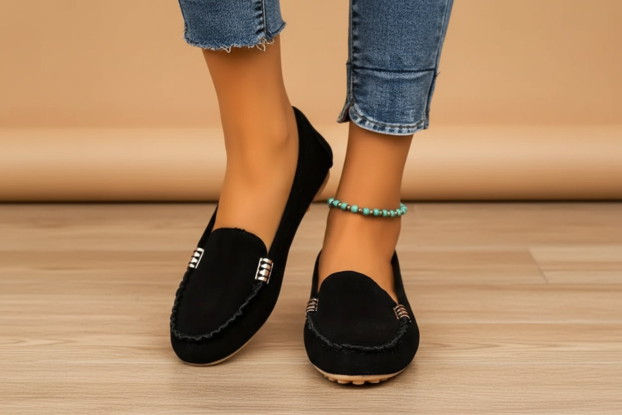 Danielle Beasley | Suede Slip-On Loafers For Women