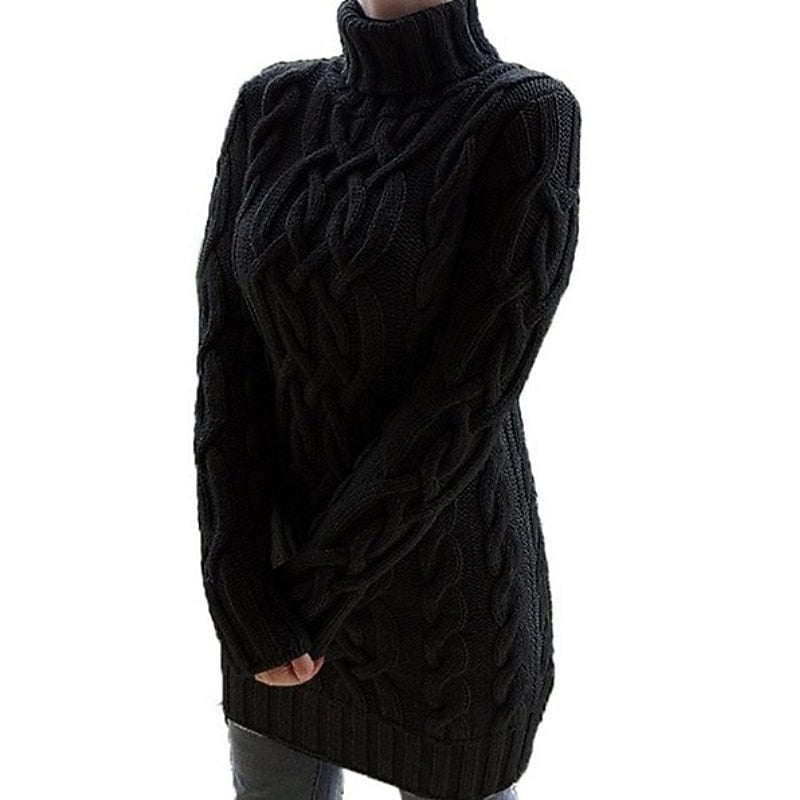 Elspeth Fraser | Cable-Knit Turtleneck Sweater Dress