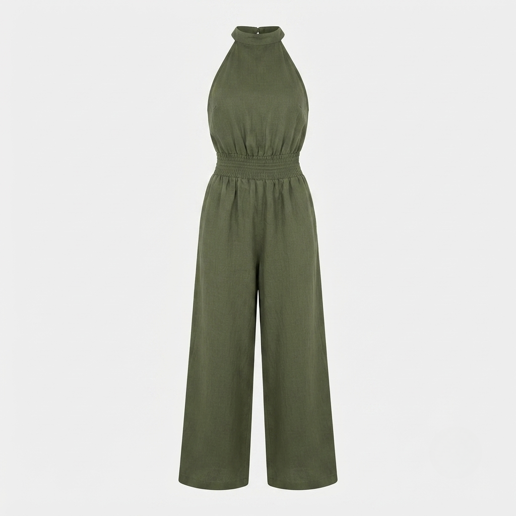 Aurora Bellini | Linen Halterneck Jumpsuit For Women