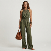Aurora Bellini | Linen Halterneck Jumpsuit For Women