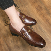 Desmond Baker | Metal-Buckle Leather Loafers For Men