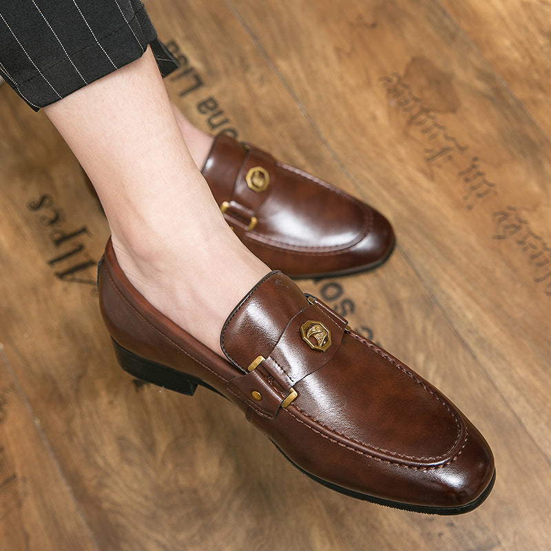 Desmond Baker | Metal-Buckle Leather Loafers For Men