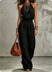 Aurora Bellini | Linen Halterneck Jumpsuit For Women