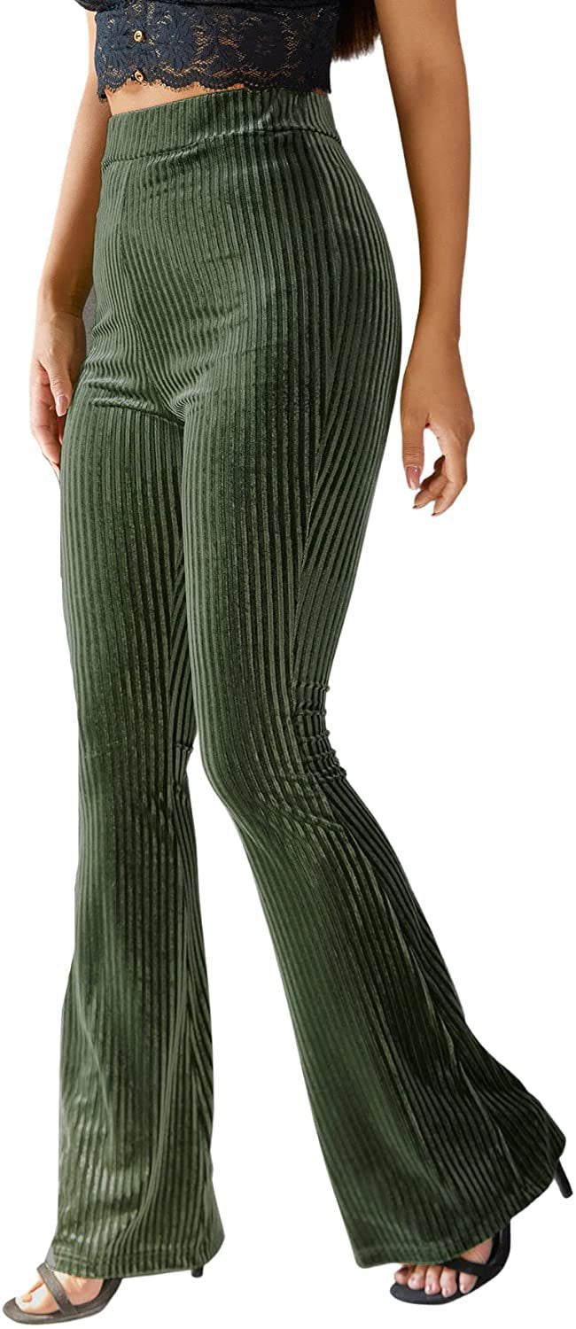 Phoebe Baker | Pantalon évasé côtelé en velours à taille haute