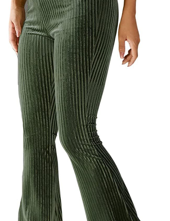 Phoebe Baker | Pantalon évasé côtelé en velours à taille haute