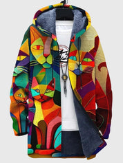 Rowan Ellicott | Mens Jacket With Artistic Cat Print