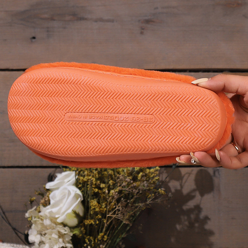 Citrouille grimaçante | Pantoufles d’Halloween citrouille pour femme