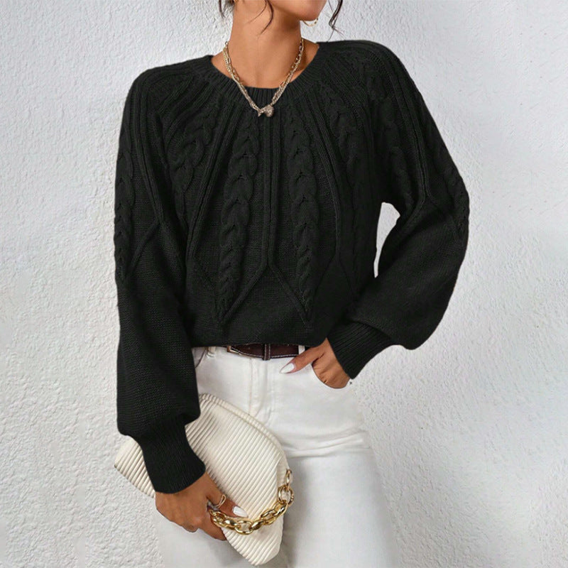 Clara Bennett | Cable Knit Crew Neck Sweater