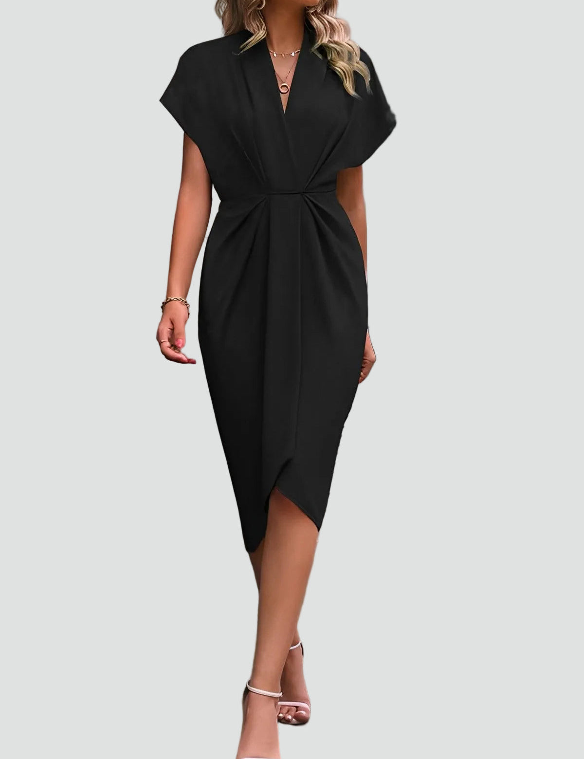 Camille Beaumont | Elegant Wrap Midi Dress For Women
