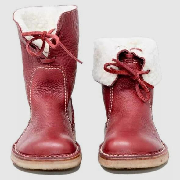 Hazel Redmond | Bottines en cuir doublées de peau lainée
